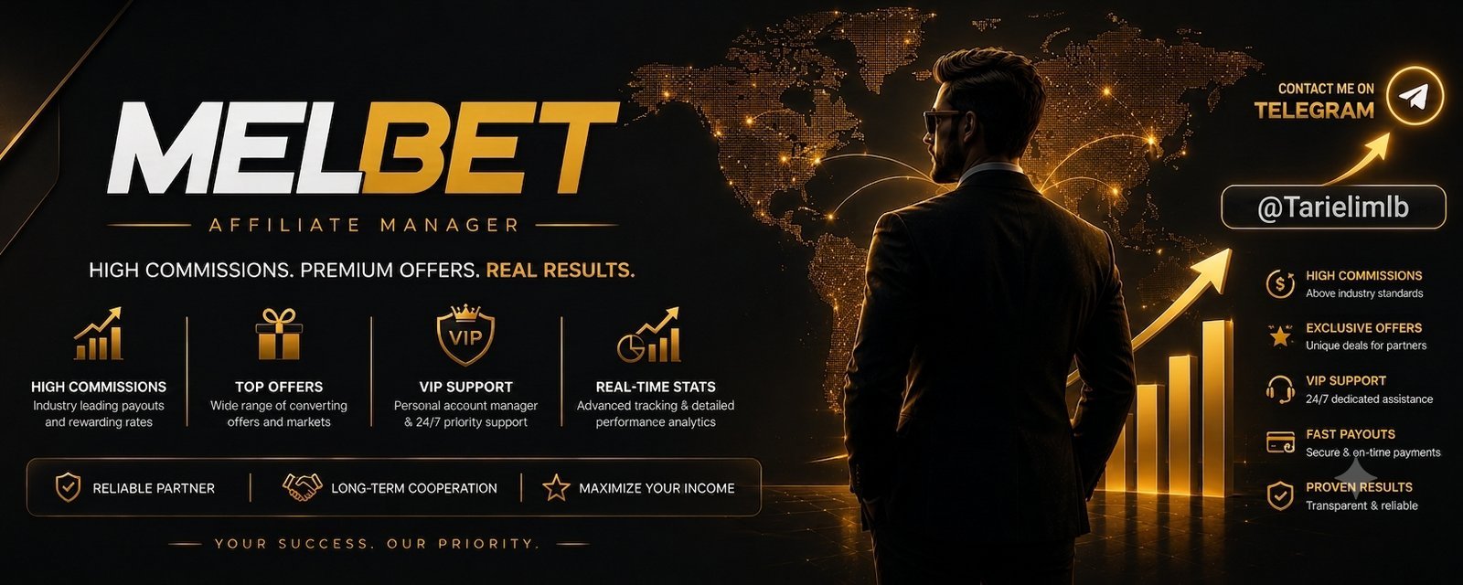 Melbet Affiliate Manager — high commissions, premium offers, real results